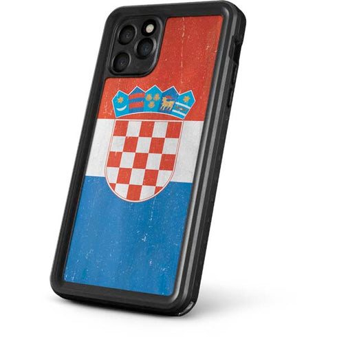 Croatia Flag Distressed iPhone 11 Pro Max Waterproof Case